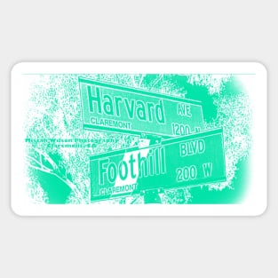Harvard Avenue & Foothill Boulevard, Claremont, California by Mistah Wilson Sticker